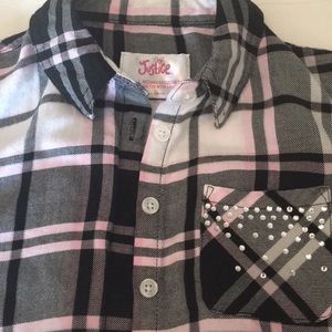 Justice long sleeve plaid shirt
